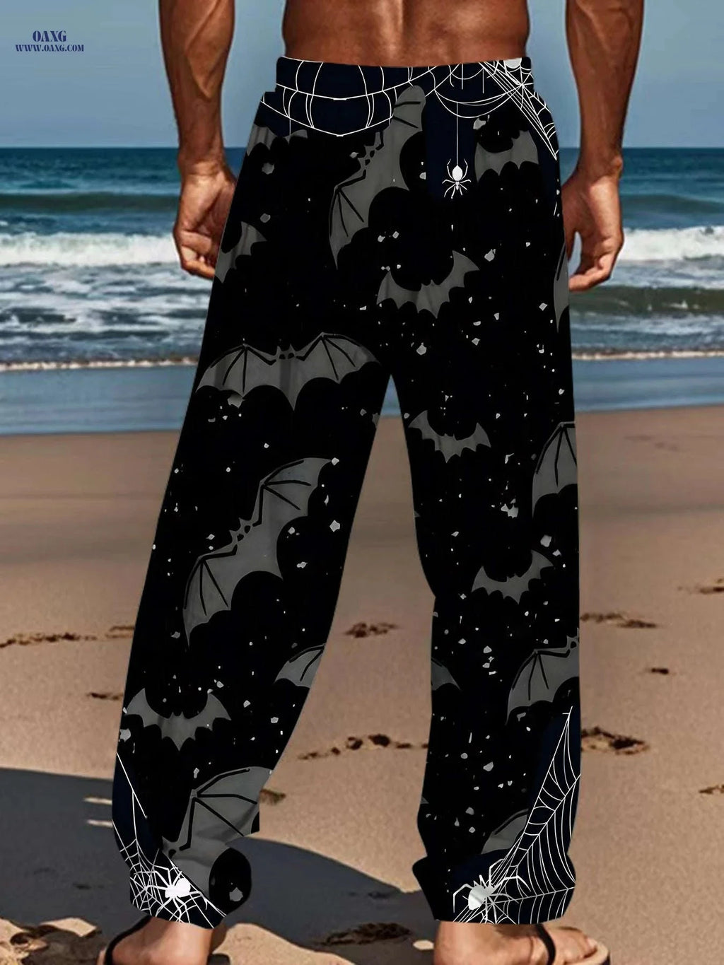 Stylish Men's Loose Straight-Leg Pants - Unique All-Over Print   OAXG 