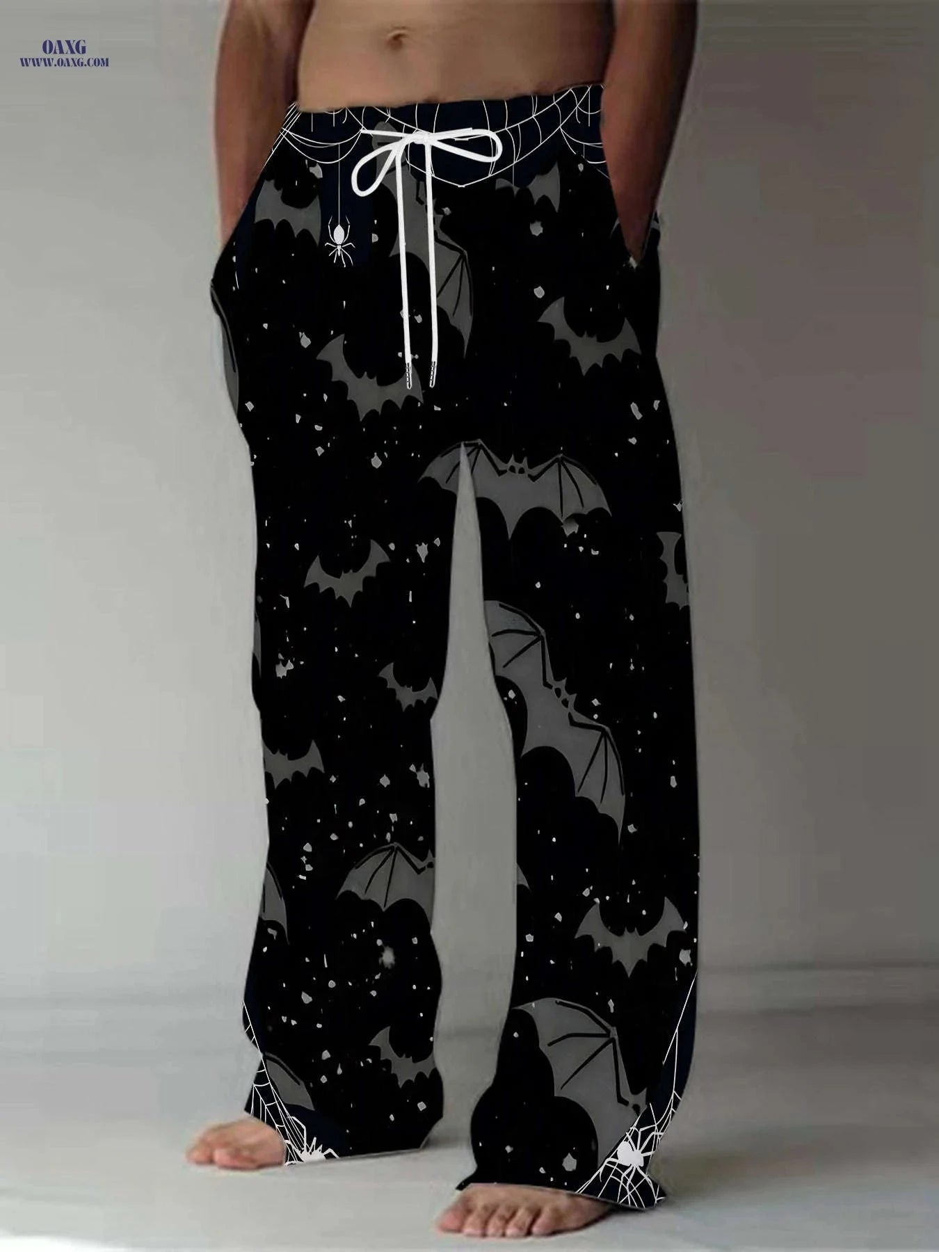 Stylish Men's Loose Straight-Leg Pants - Unique All-Over Print   OAXG 