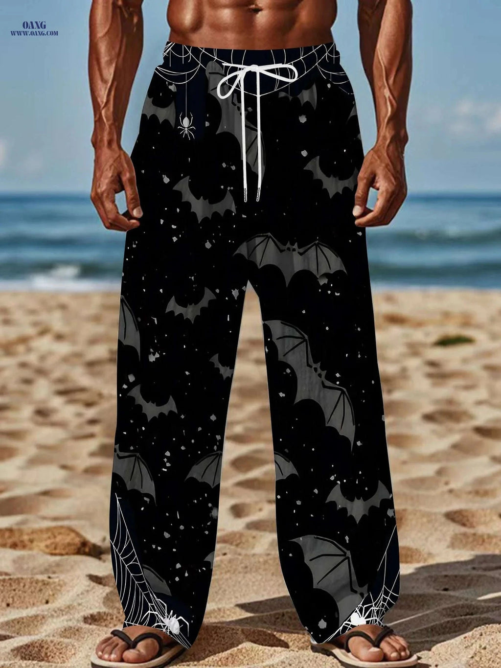 Stylish Men's Loose Straight-Leg Pants - Unique All-Over Print   OAXG Mixed Color / FR M