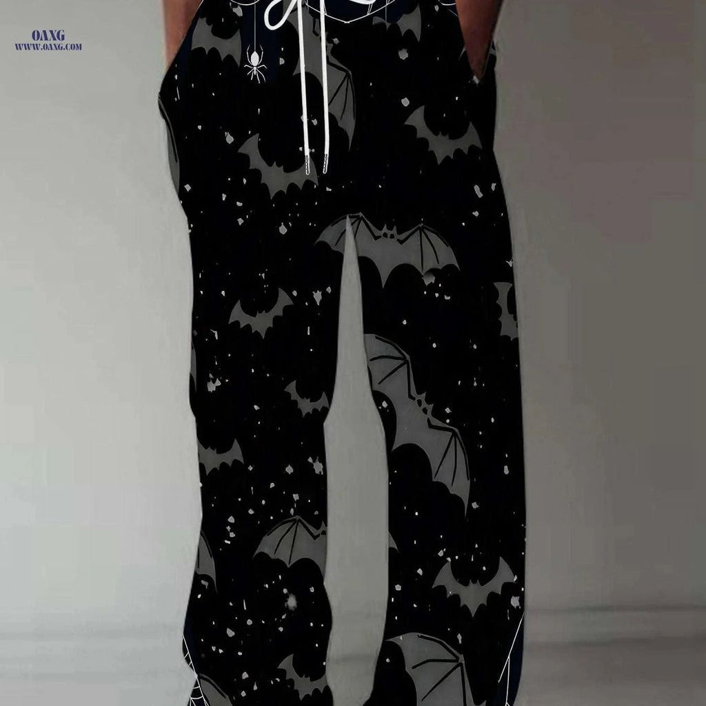 Stylish Men's Loose Straight-Leg Pants - Unique All-Over Print   OAXG Mixed Color / FR M