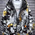 Stylish Men's Mid-Length Windbreaker Jacket - Hooded & Versatile   OAXG 