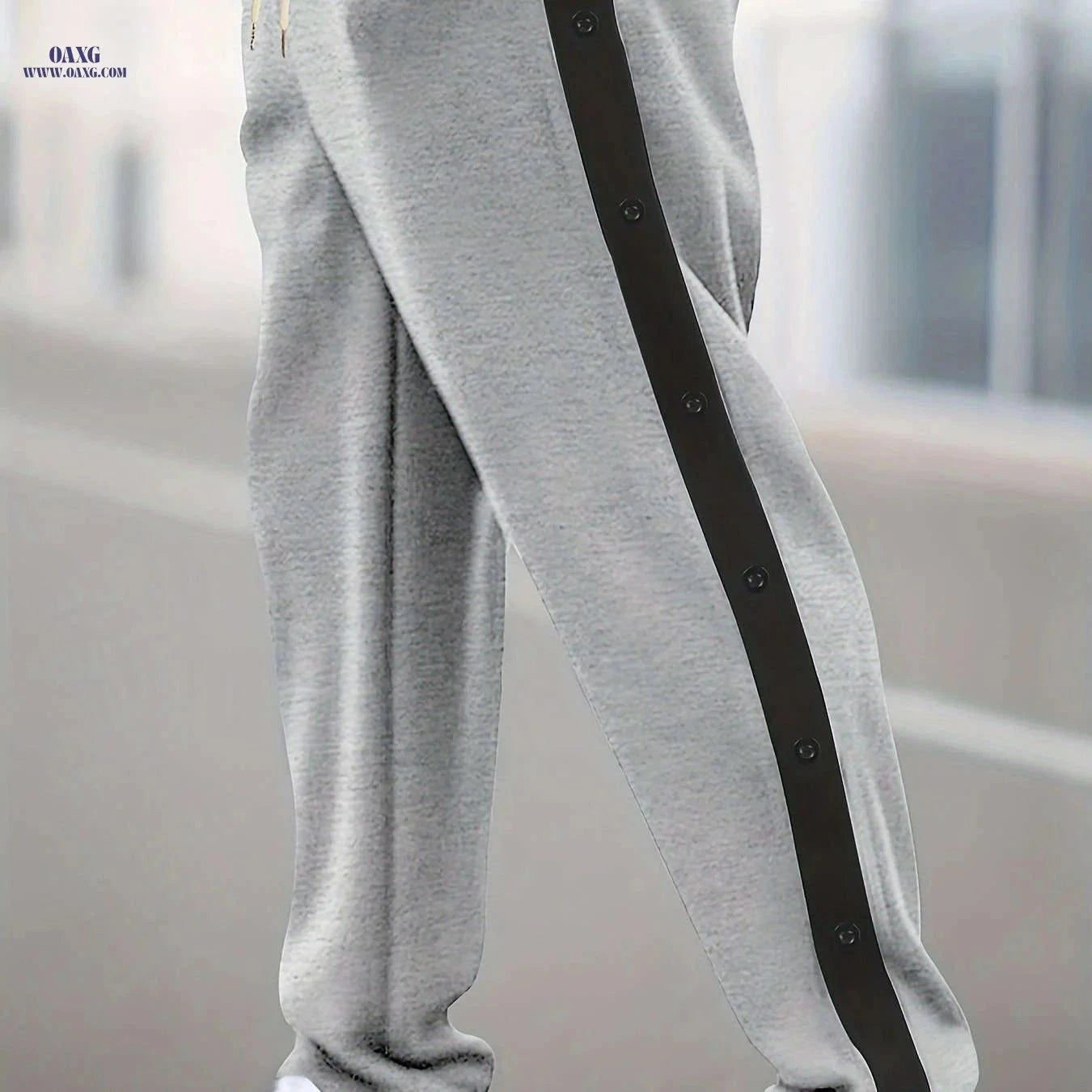 Stylish Men's Multi-Button Casual Pants - Comfortable Drawstring Fit   OAXG Black / FR S