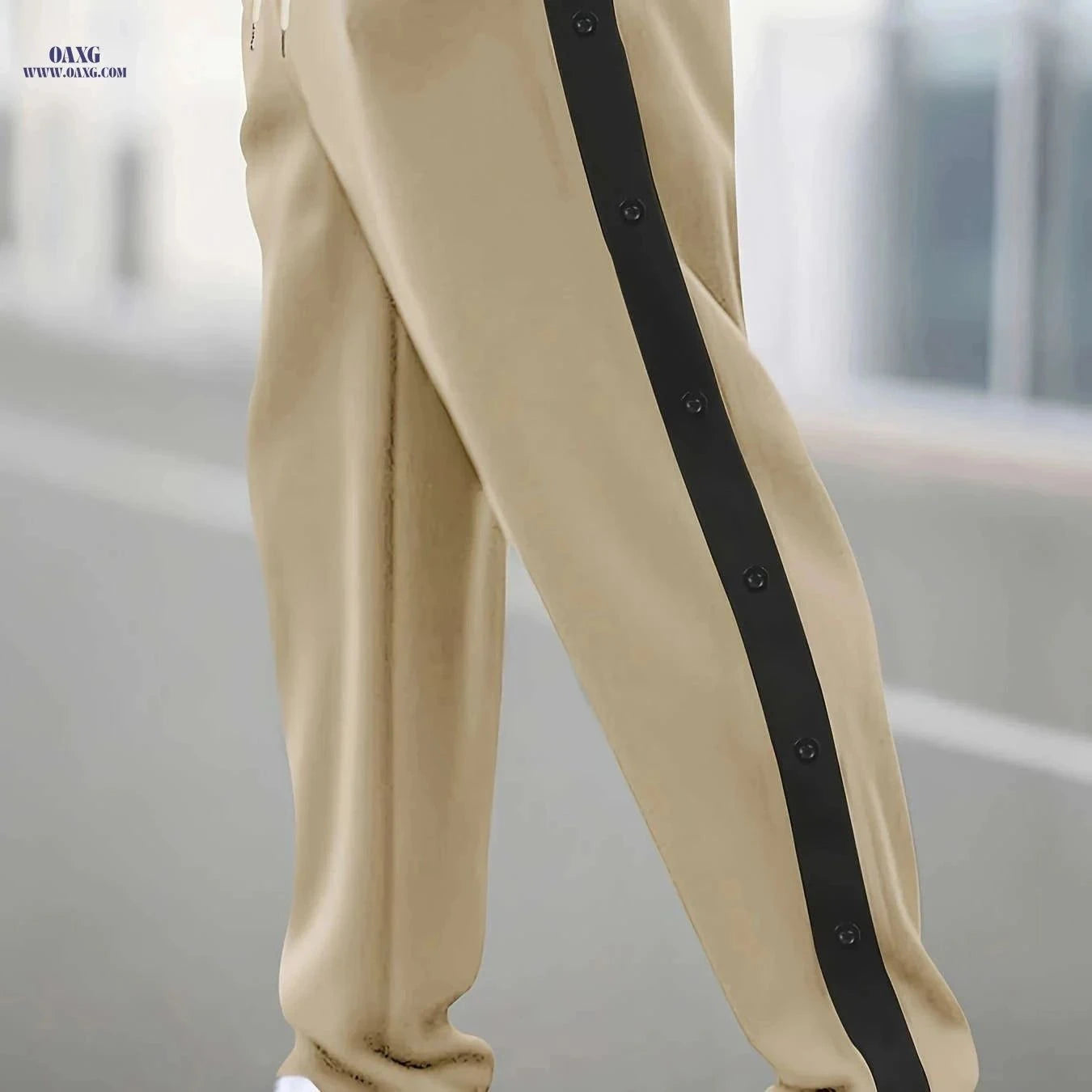 Stylish Men's Multi-Button Casual Pants - Comfortable Drawstring Fit   OAXG Black / FR S