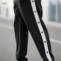 Stylish Men's Multi-Button Casual Pants - Comfortable Drawstring Fit   OAXG Black / FR S