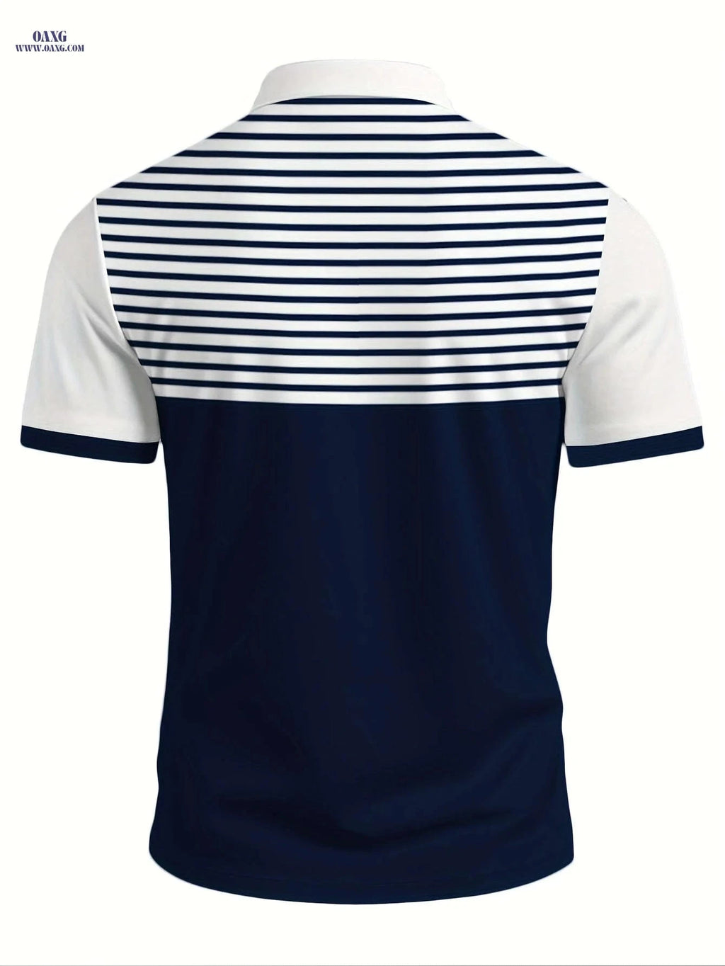 Stylish Men's Polo Shirt - Black and White Striped Casual Fit   OAXG Mixed Color / FR M