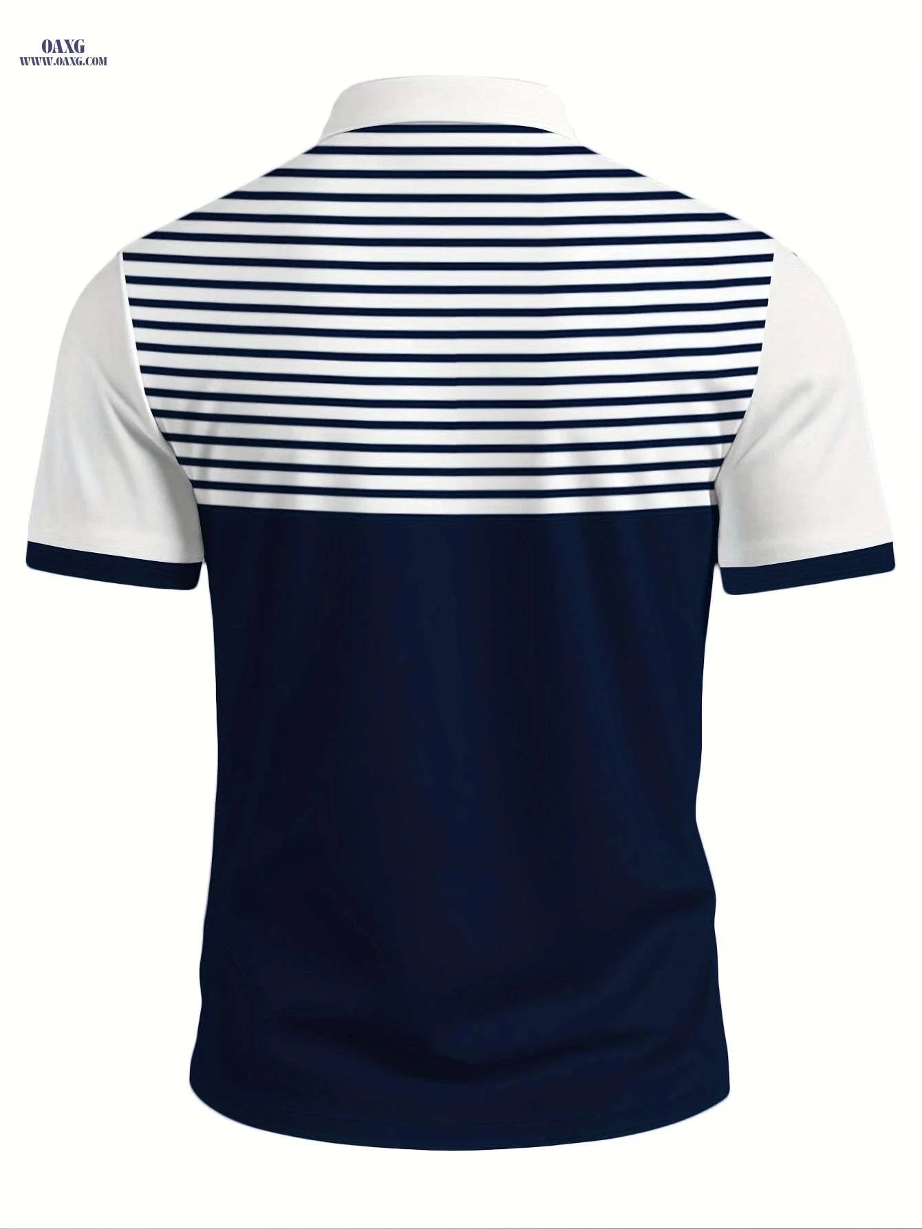 Stylish Men's Polo Shirt - Black and White Striped Casual Fit   OAXG Mixed Color / FR M