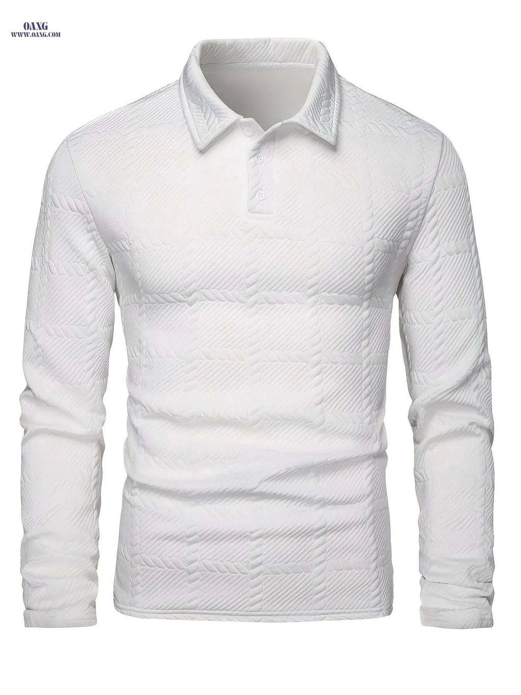 Stylish Men's Polo Shirts - Casual Knitted Jacquard for Spring & Autumn   OAXG 