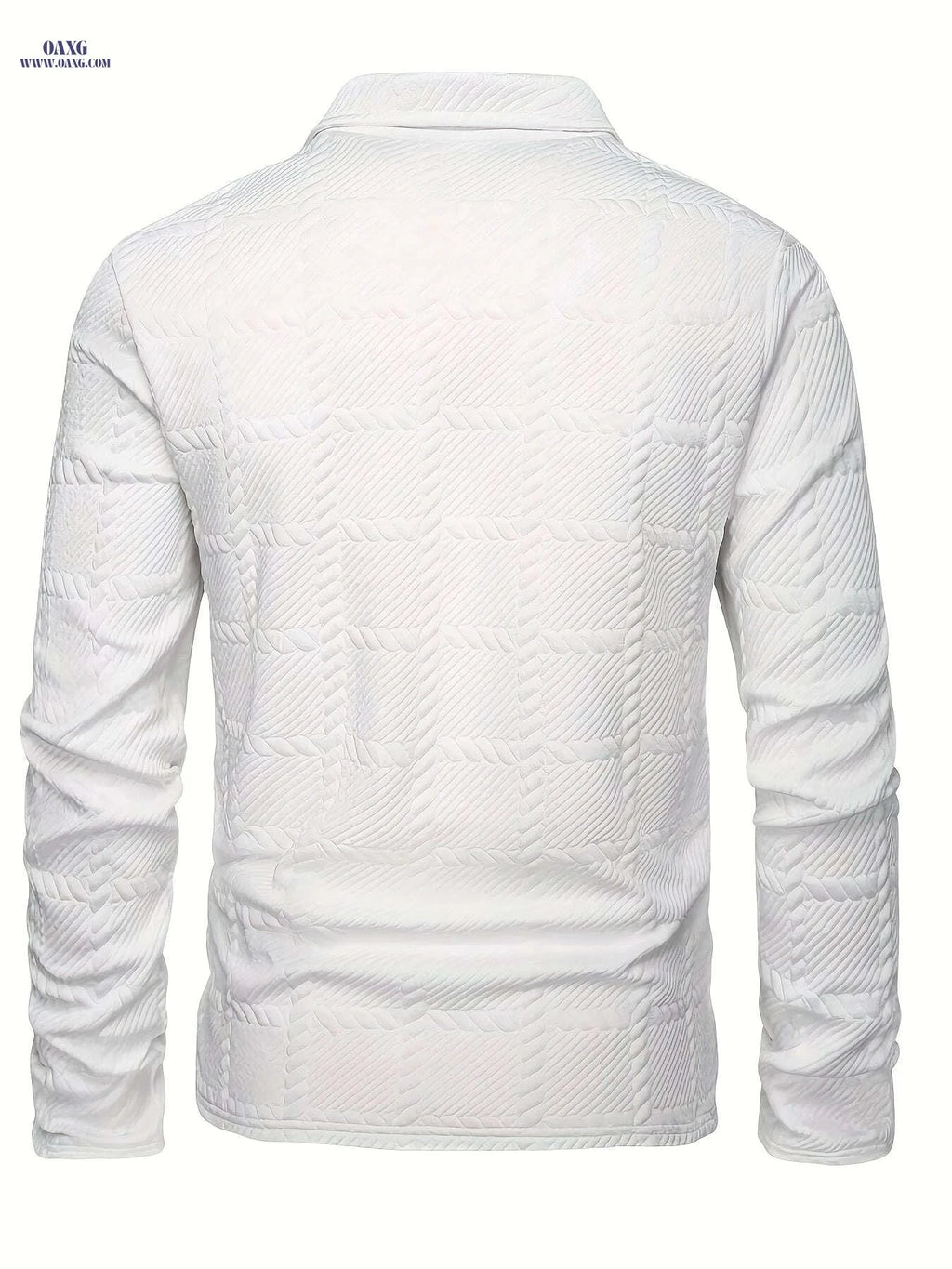 Stylish Men's Polo Shirts - Casual Knitted Jacquard for Spring & Autumn   OAXG 