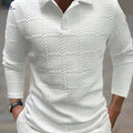 Stylish Men's Polo Shirts - Casual Knitted Jacquard for Spring & Autumn   OAXG White / FR S