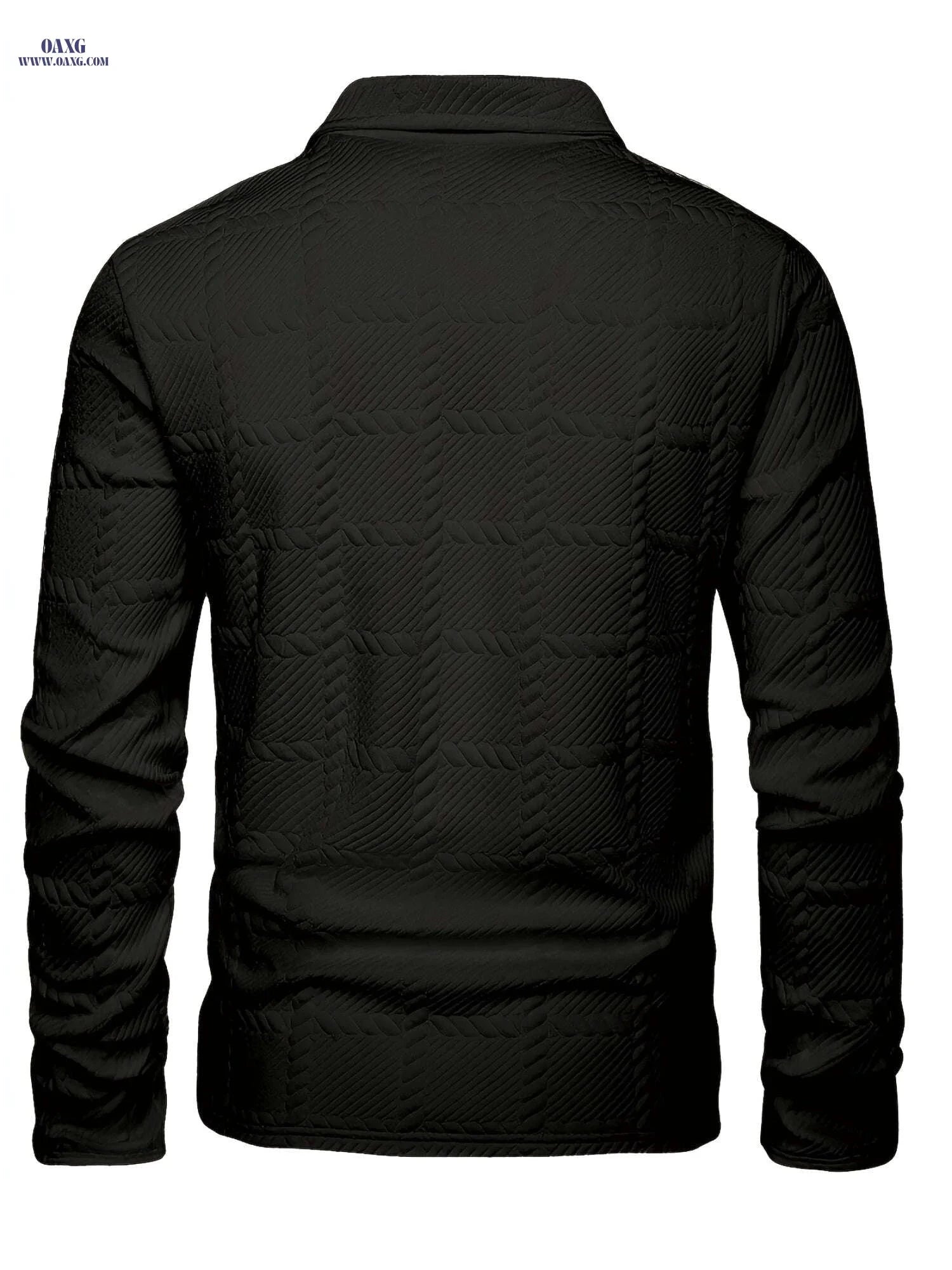 Stylish Men's Polo Shirts - Casual Knitted Jacquard for Spring & Autumn   OAXG White / FR S