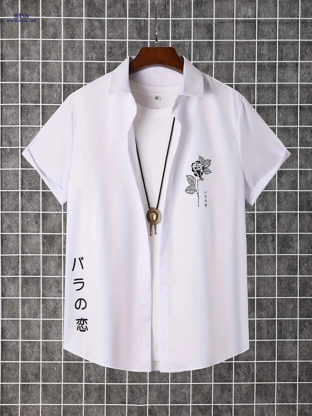 Stylish Men's Short-Sleeve Button-Up Shirt - Perfect for Summer Days   OAXG 