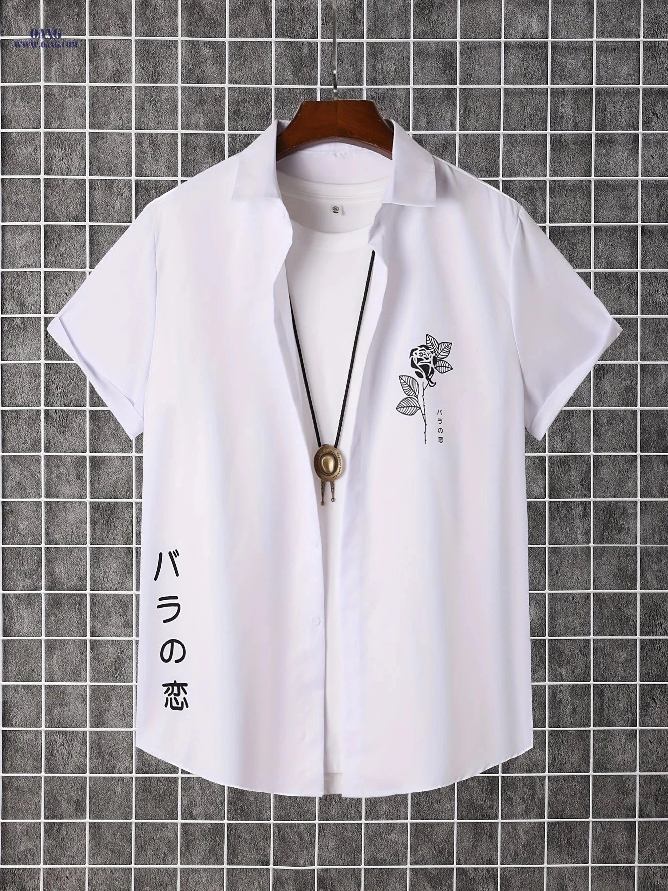 Stylish Men's Short-Sleeve Button-Up Shirt - Perfect for Summer Days   OAXG 