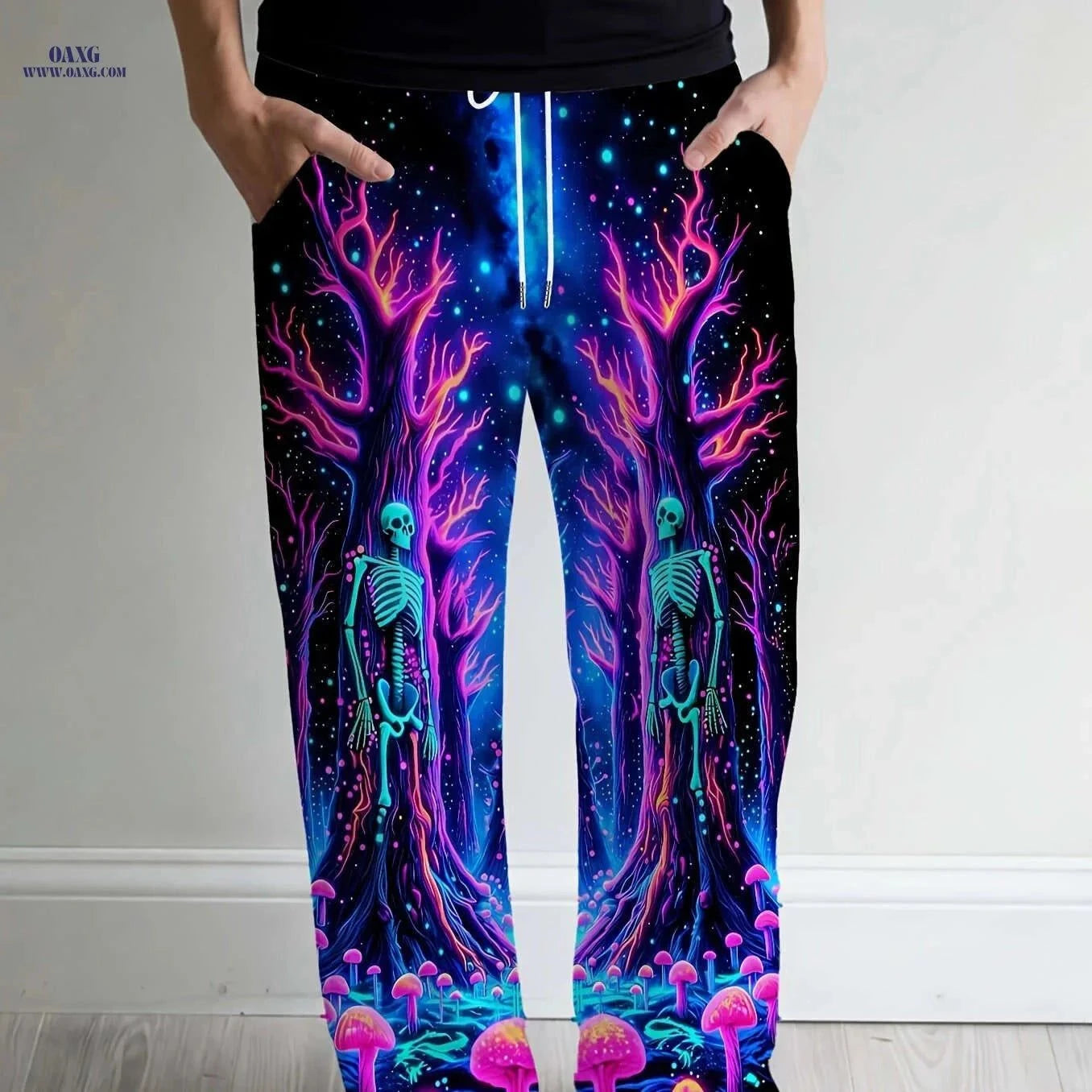 Stylish Men's Straight-Leg Trousers - Casual Unique Prints, All-Season   OAXG Mixed Color / FR M