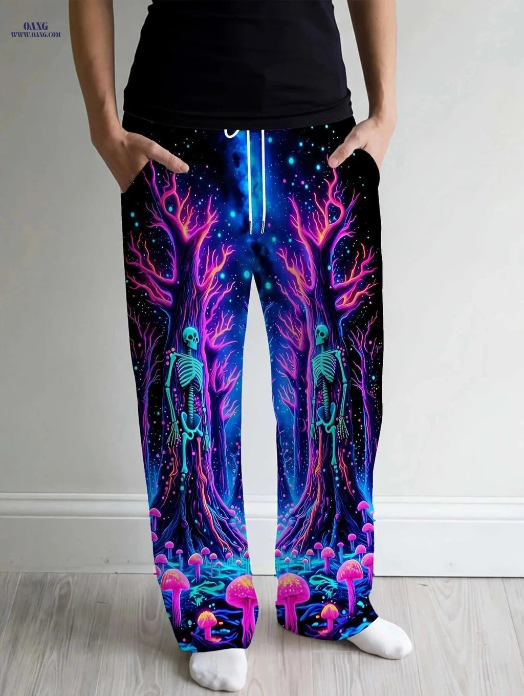 Stylish Men's Straight-Leg Trousers - Casual Unique Prints, All-Season   OAXG Mixed Color / FR M