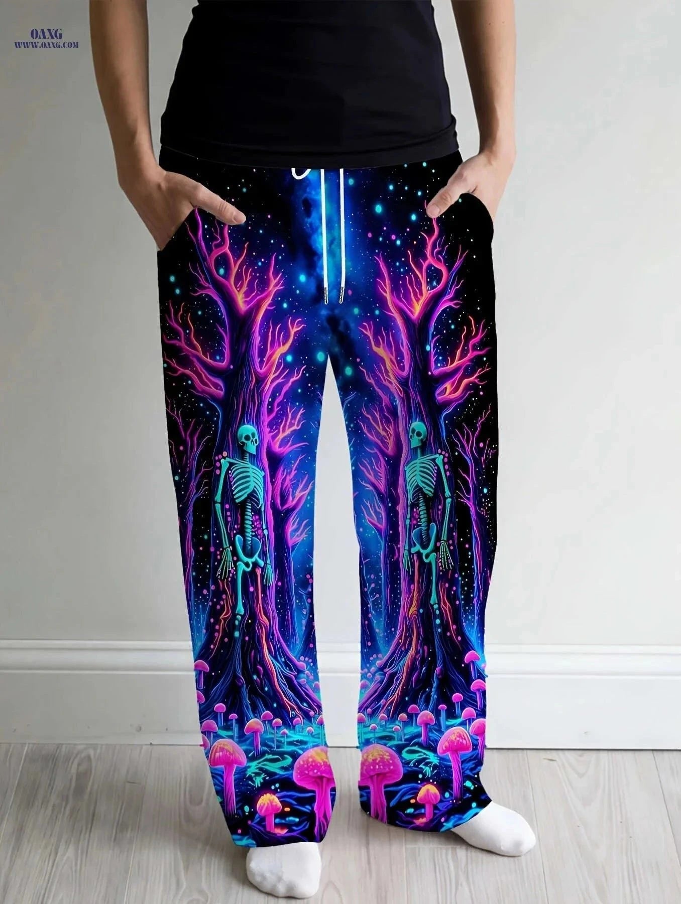 Stylish Men's Straight-Leg Trousers - Casual Unique Prints, All-Season   OAXG Mixed Color / FR M