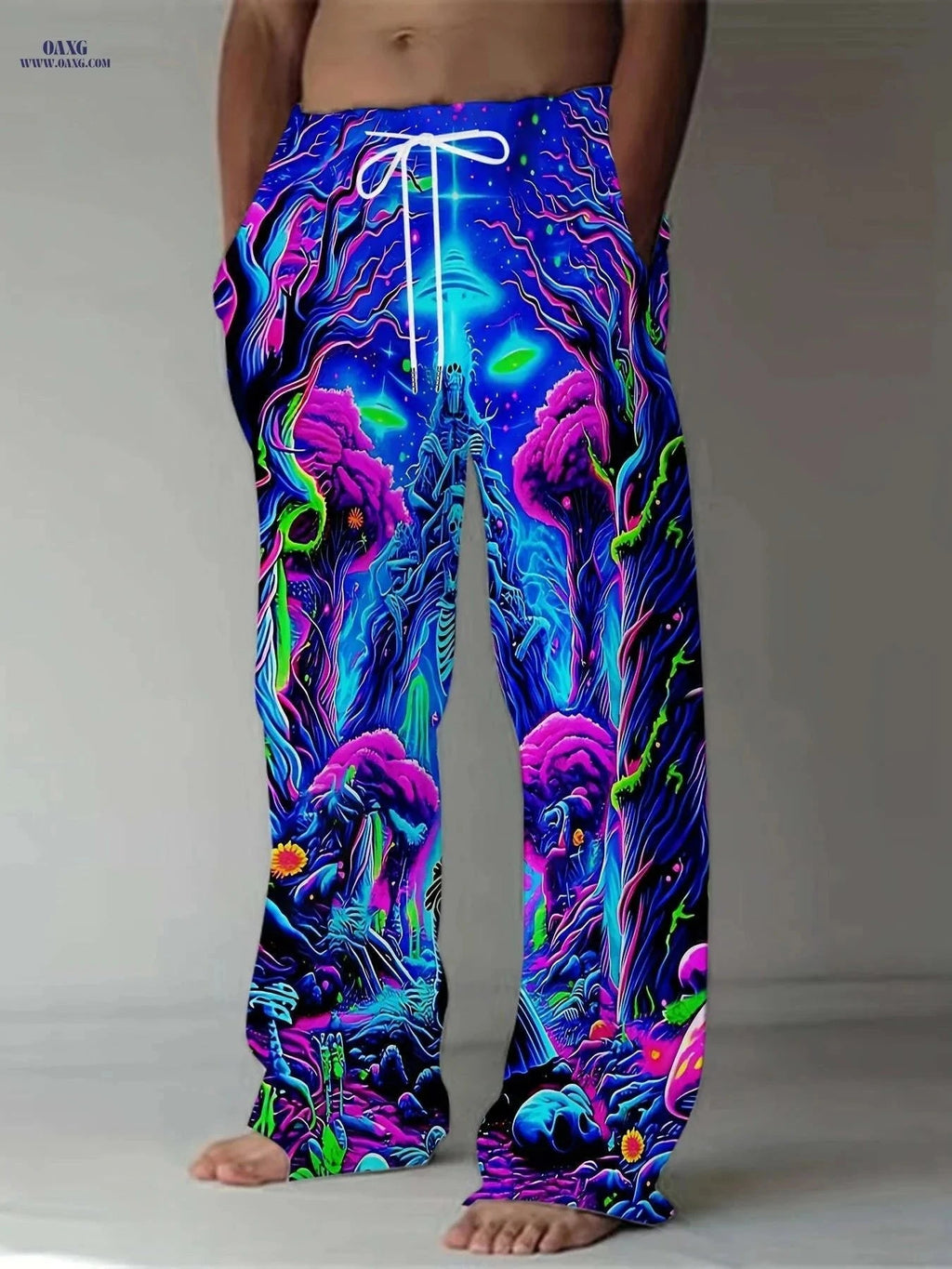 Stylish Men's Straight-Leg Trousers - Casual Unique Prints, All-Season   OAXG Mixed Color / FR M