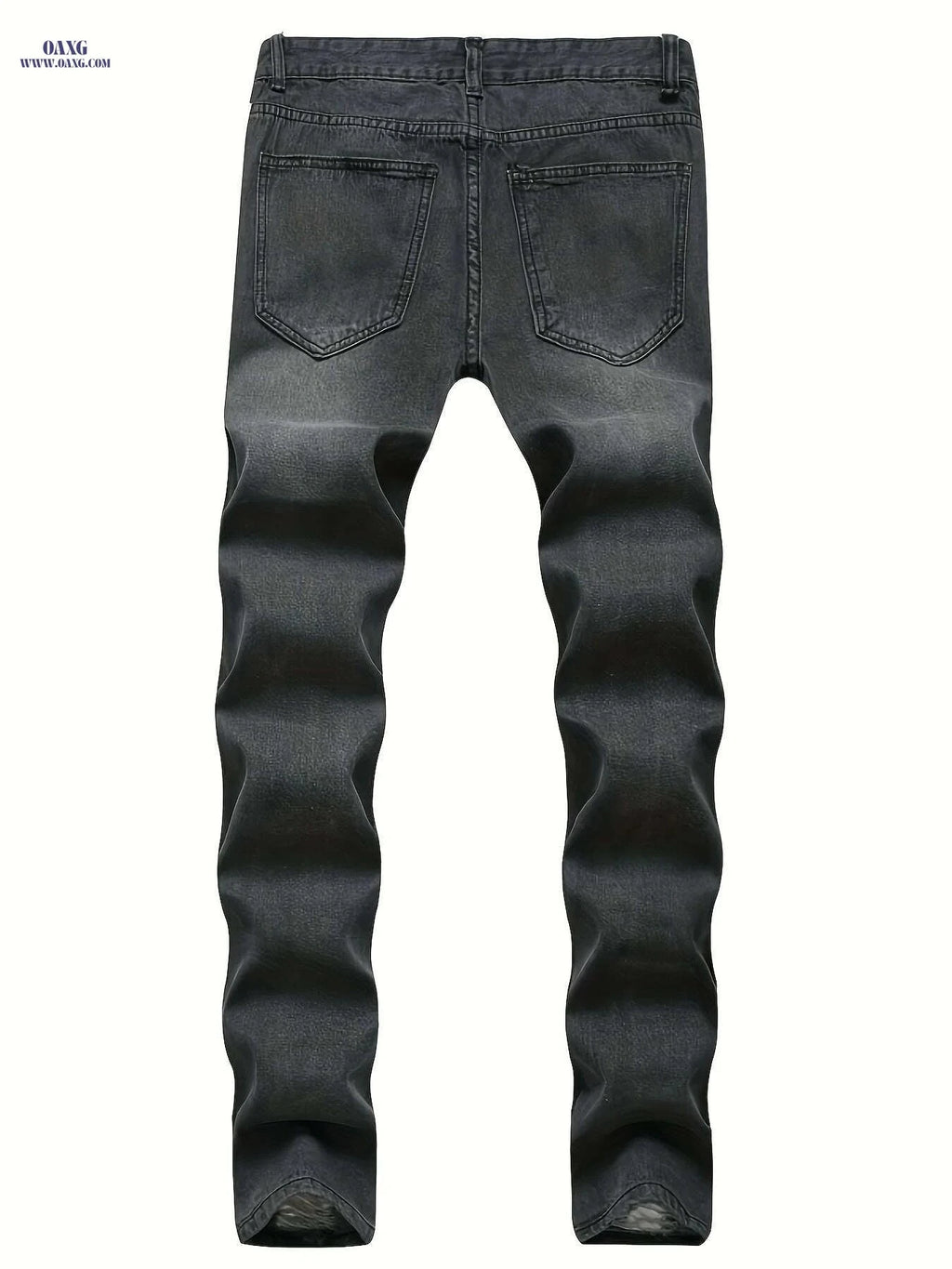 Stylish Men’s Stretchy Ripped Jeans - Slim Fit Gray Denim   OAXG grey / S