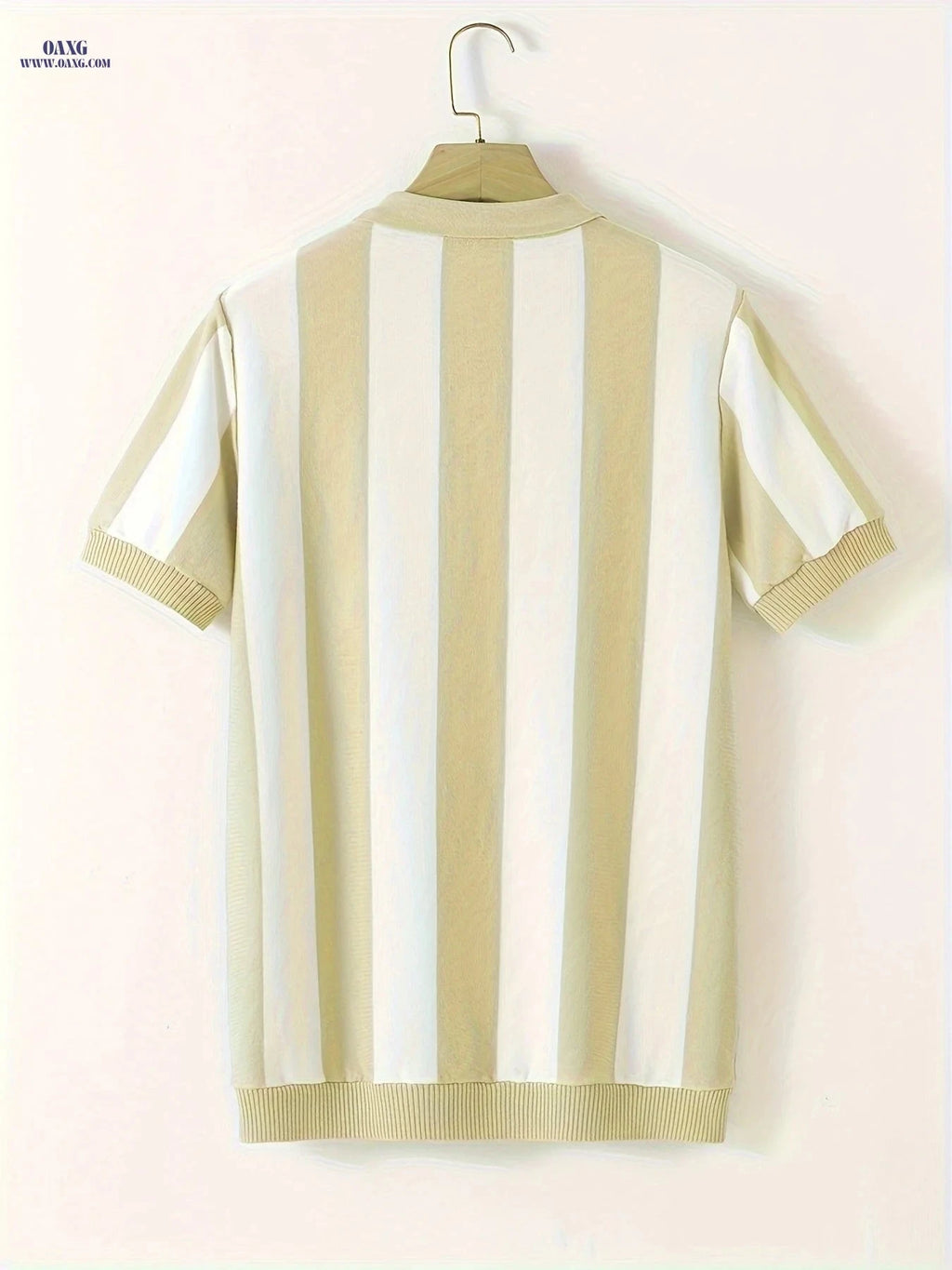 Stylish Men’s Striped Polo Shirt - Short Sleeve for Casual Wear   OAXG Green / FR S