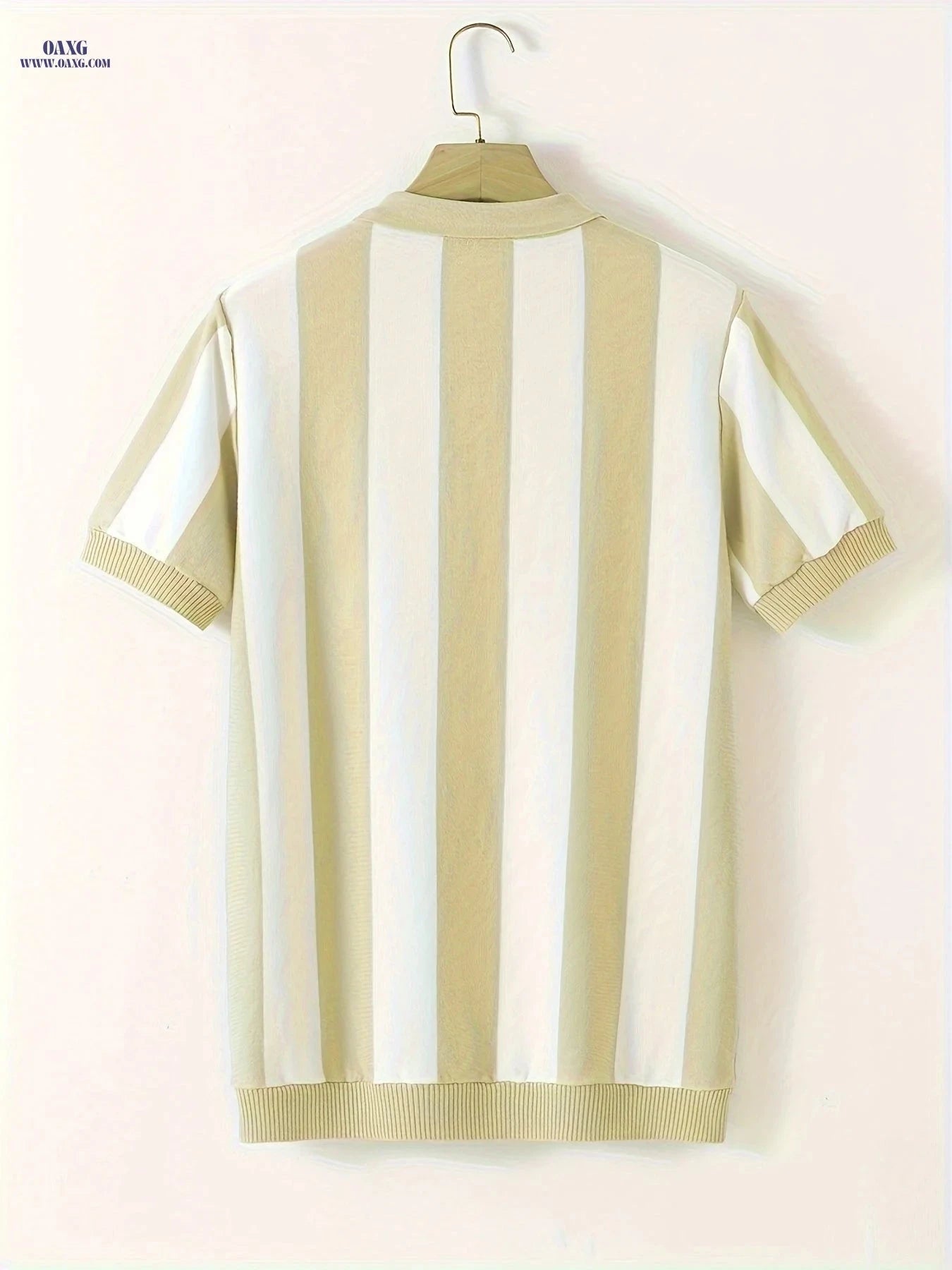 Stylish Men’s Striped Polo Shirt - Short Sleeve for Casual Wear   OAXG Green / FR S