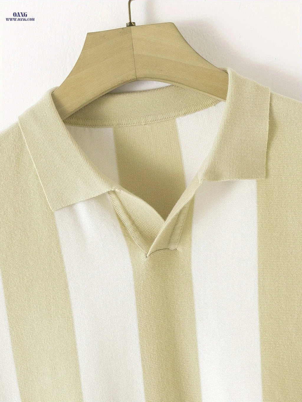 Stylish Men’s Striped Polo Shirt - Short Sleeve for Casual Wear   OAXG 