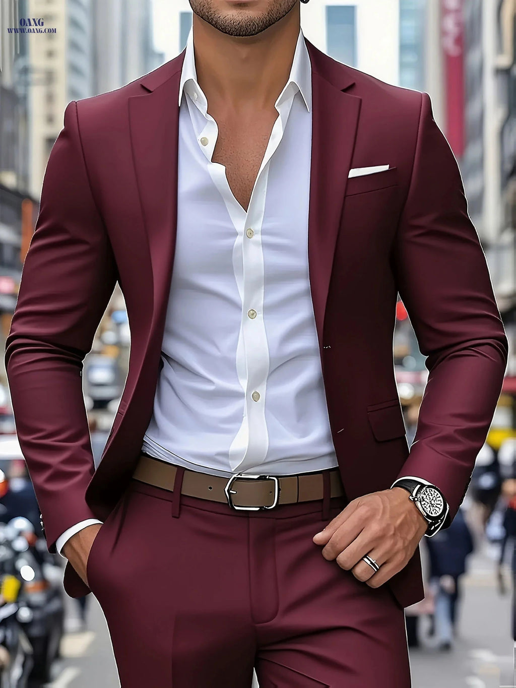 Stylish Men's Suit Set - Jacket & Trousers for Parties & Weddings   OAXG 