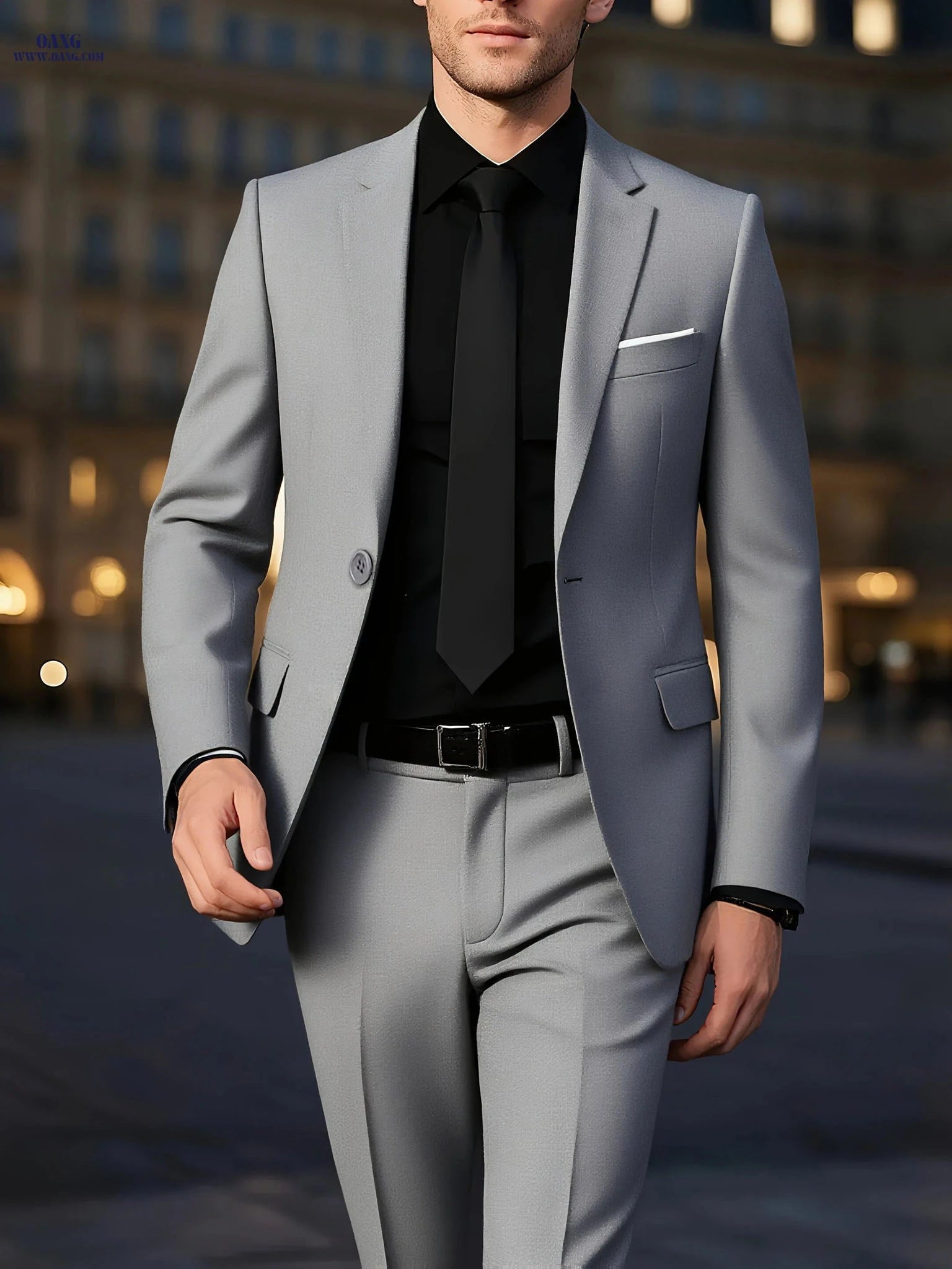 Stylish Men's Suit Set with Blazer & Trousers - Perfect for Weddings   OAXG 
