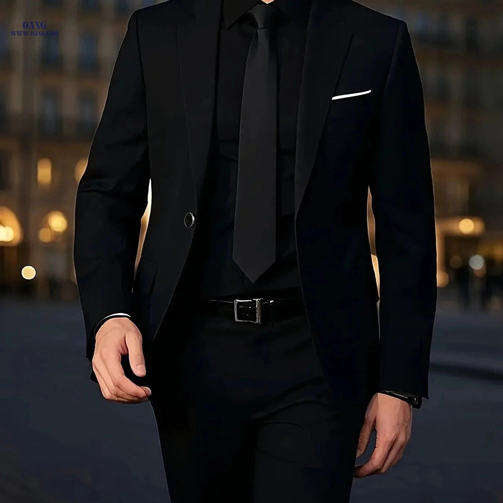 Stylish Men's Suit Set with Blazer & Trousers - Perfect for Weddings   OAXG 