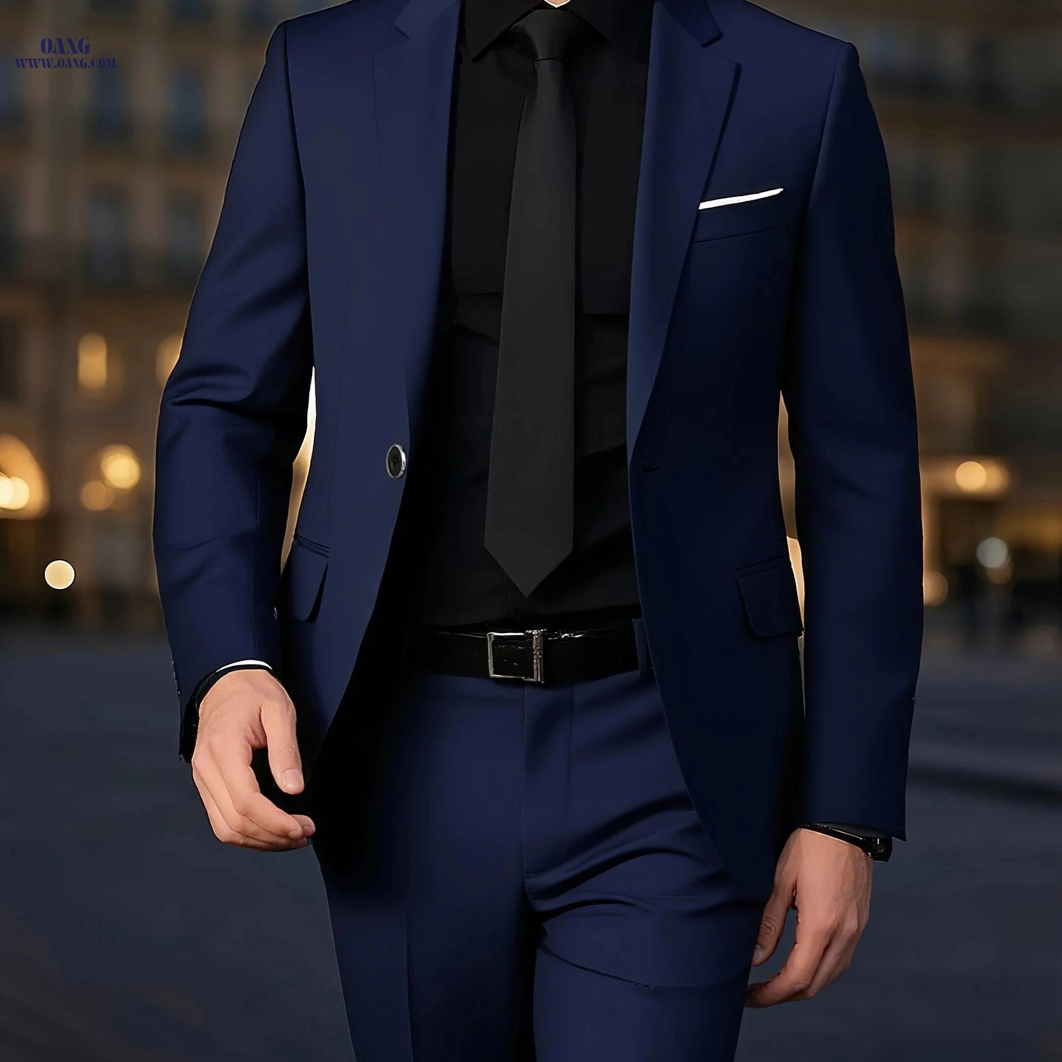 Stylish Men's Suit Set with Blazer & Trousers - Perfect for Weddings   OAXG 