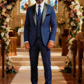 Stylish Men's Three-Piece Suit - Blazer, Vest & Trousers Set   OAXG 