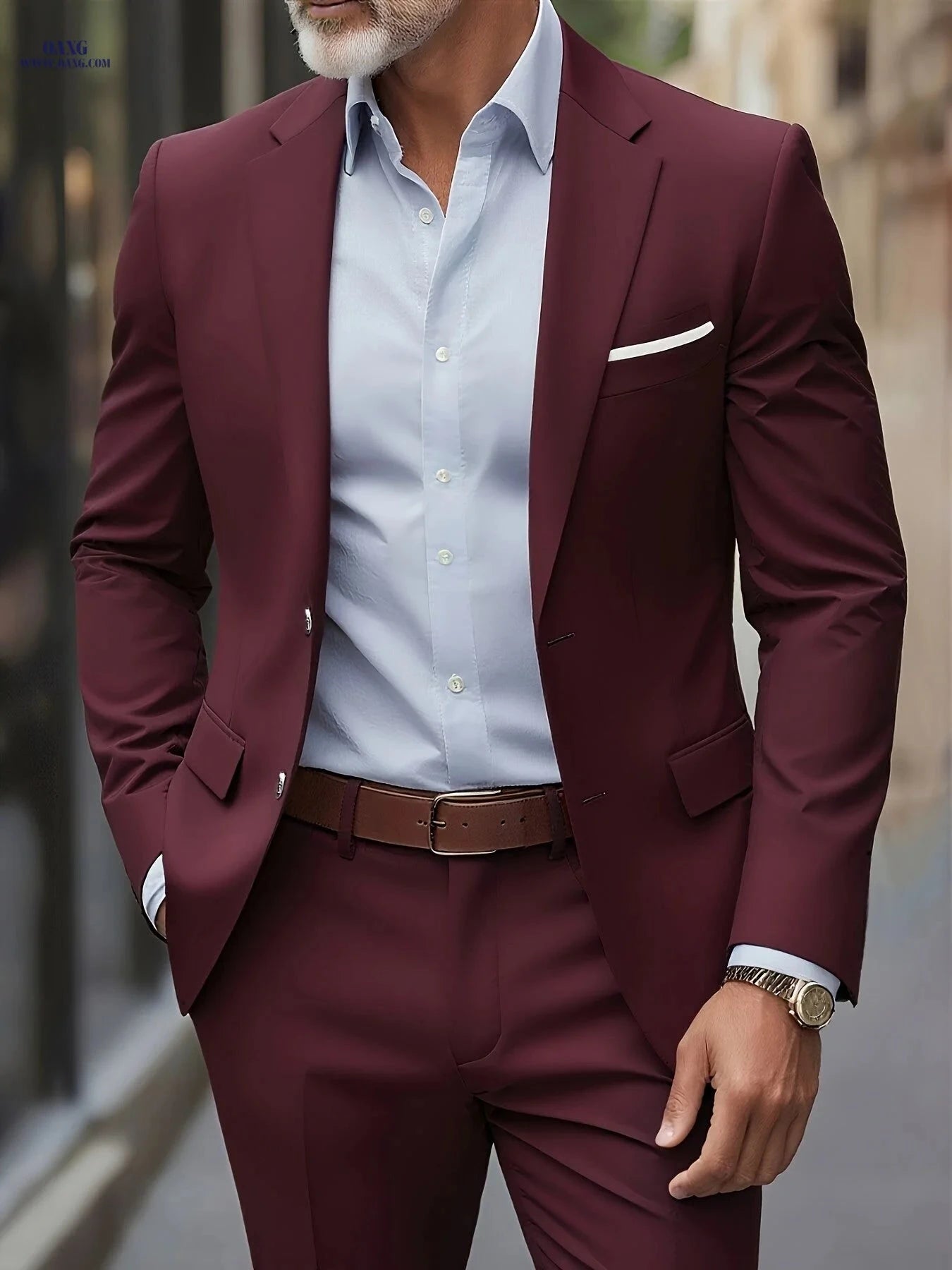 Stylish Men's Two-Piece Suit Set - Jacket and Trousers for All Occasions   OAXG 