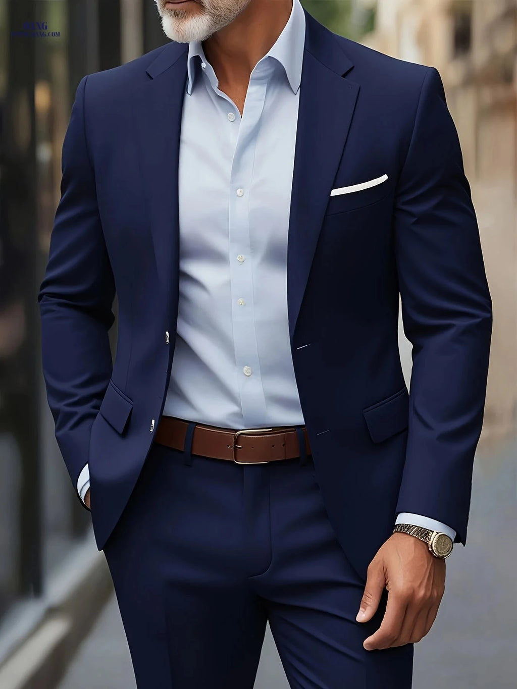 Stylish Men's Two-Piece Suit Set - Jacket and Trousers for All Occasions   OAXG 