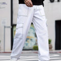 Stylish Multi-Pocket Straight-Leg Jeans - Unisex White Denim Pants   OAXG White / FR XS