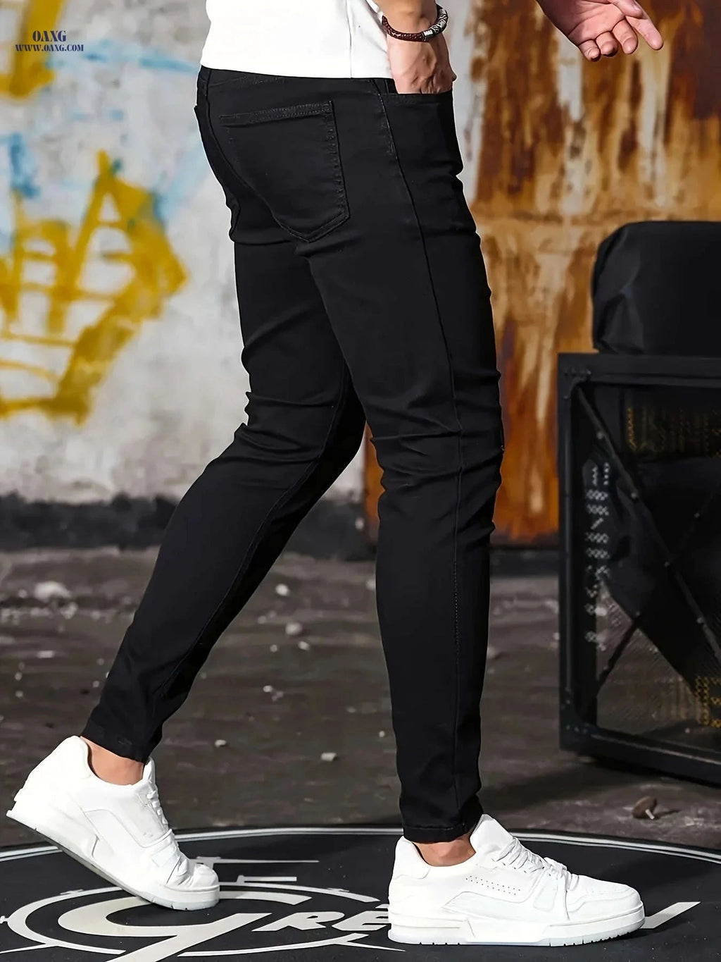Stylish Pure White Long Pants - Ripped Denim for All Seasons   OAXG 