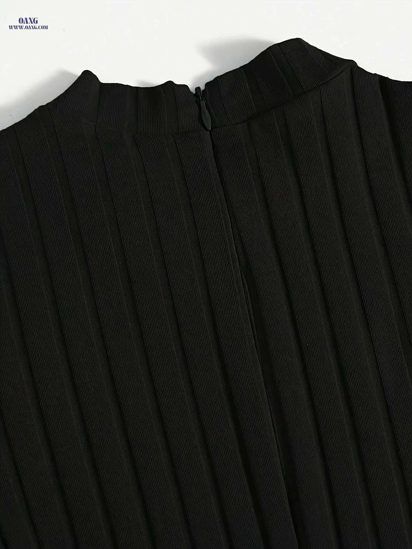 Stylish Ribbed Knit Turtleneck Jumpsuit - Mid Elasticity Fabric   OAXG Black / S