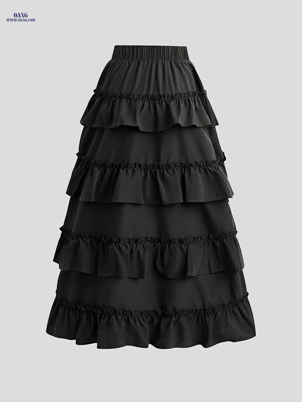 Stylish Ruffle Skirt - High Waist A-line Drawstring Skirt for Women   OAXG 