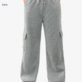 Stylish Solid Color Women's Cargo Jogger Pants - Heavyweight & Stretchy   OAXG 