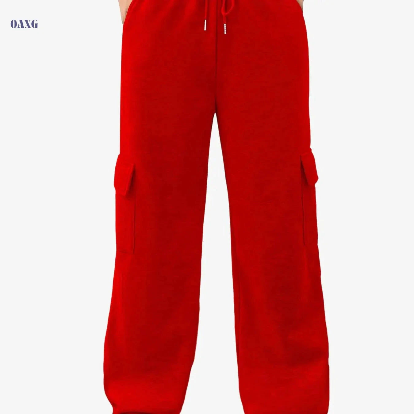 Stylish Solid Color Women's Cargo Jogger Pants - Heavyweight & Stretchy   OAXG Grey / S