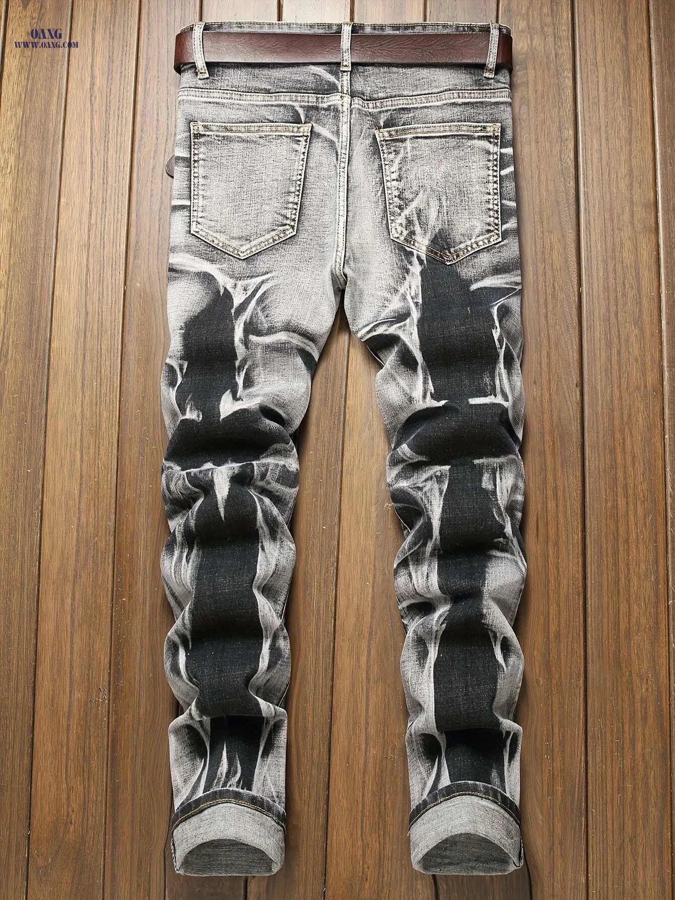 Stylish Stretch Denim Men's Trousers - Comfortable Casual Wear   OAXG Space Gray / 30