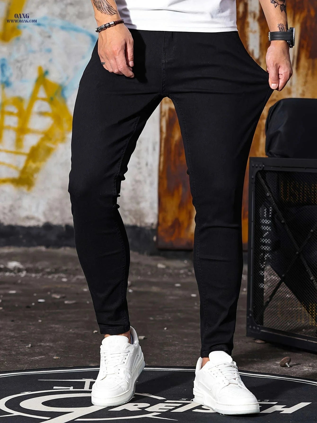 Stylish Stretchy Skinny Jeans for Men - All-Season Denim Fit   OAXG Blue / FR S