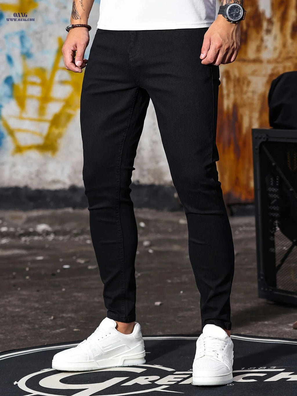 Stylish Stretchy Skinny Jeans for Men - All-Season Denim Fit   OAXG Blue / FR S