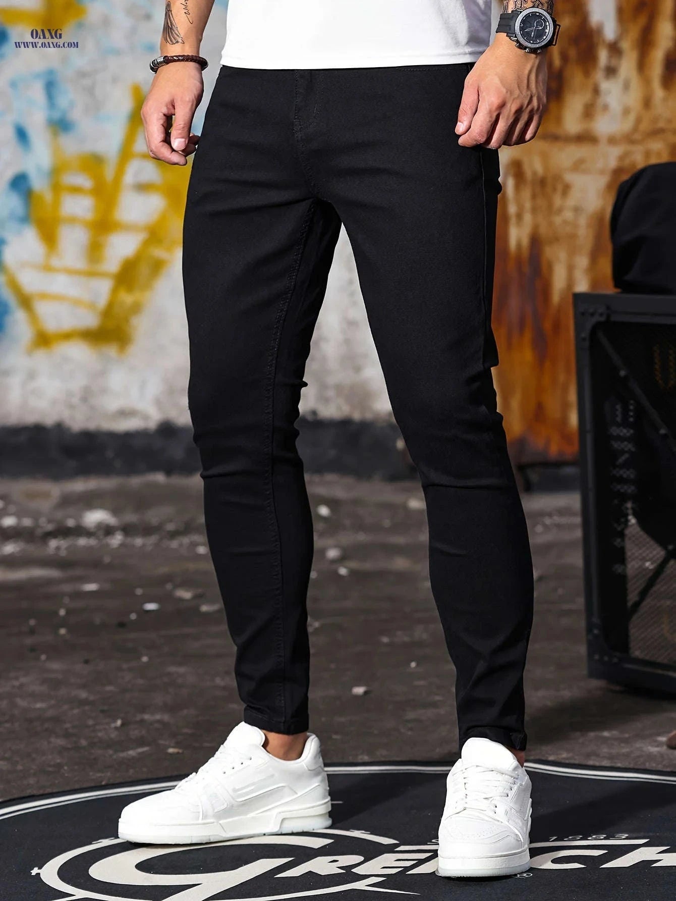 Stylish Stretchy Skinny Jeans for Men - All-Season Denim Fit   OAXG Blue / FR S