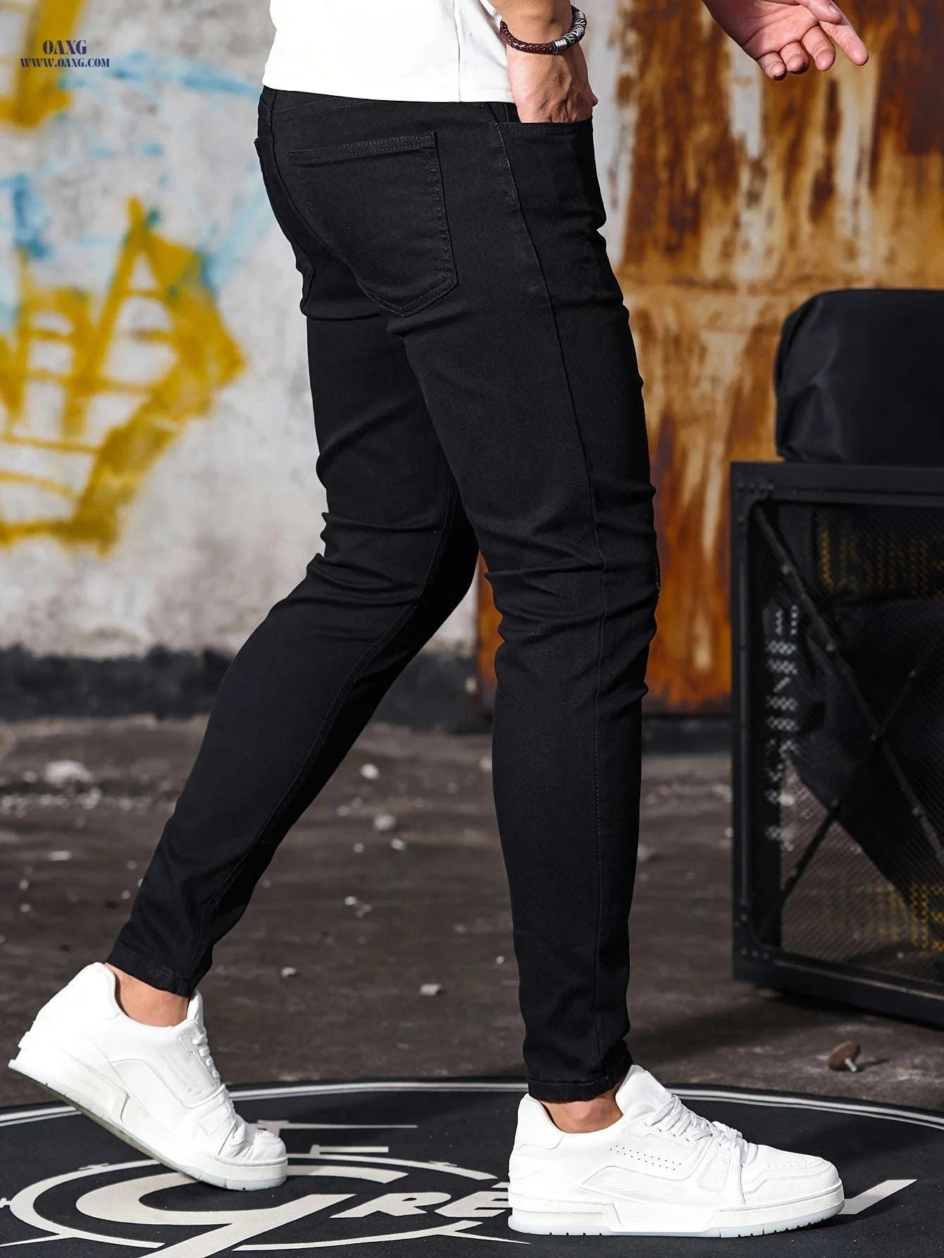 Stylish Stretchy Skinny Jeans for Men - All-Season Denim Fit   OAXG Blue / FR S