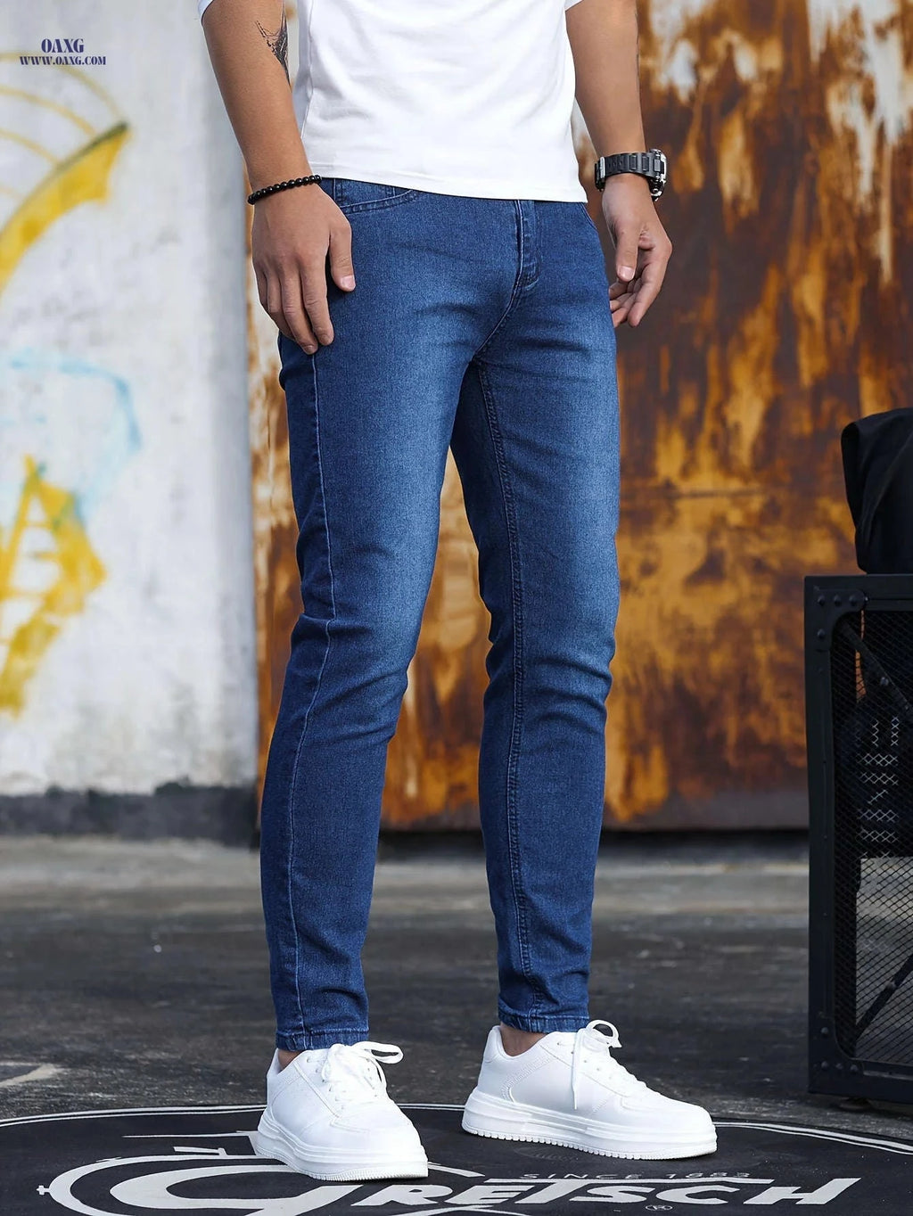 Stylish Stretchy Skinny Jeans for Men - All-Season Denim Fit   OAXG 