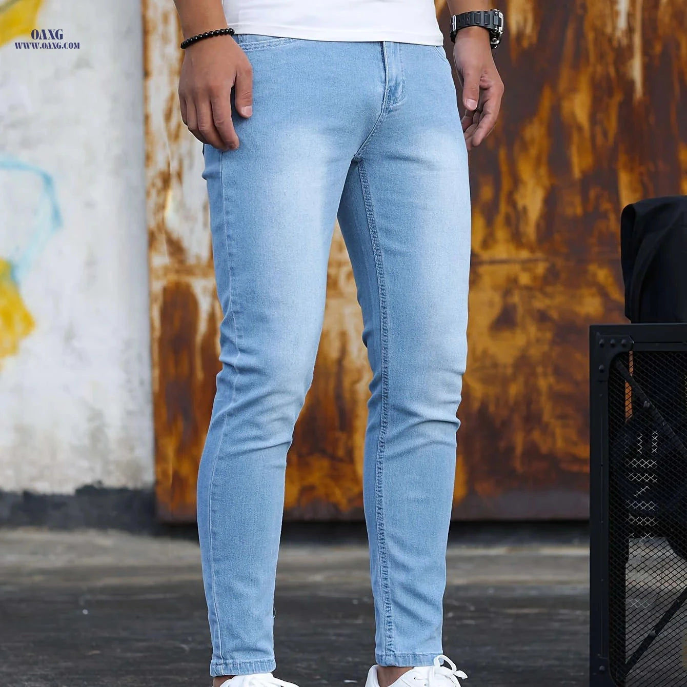 Stylish Stretchy Skinny Jeans for Men - All-Season Denim Fit   OAXG 