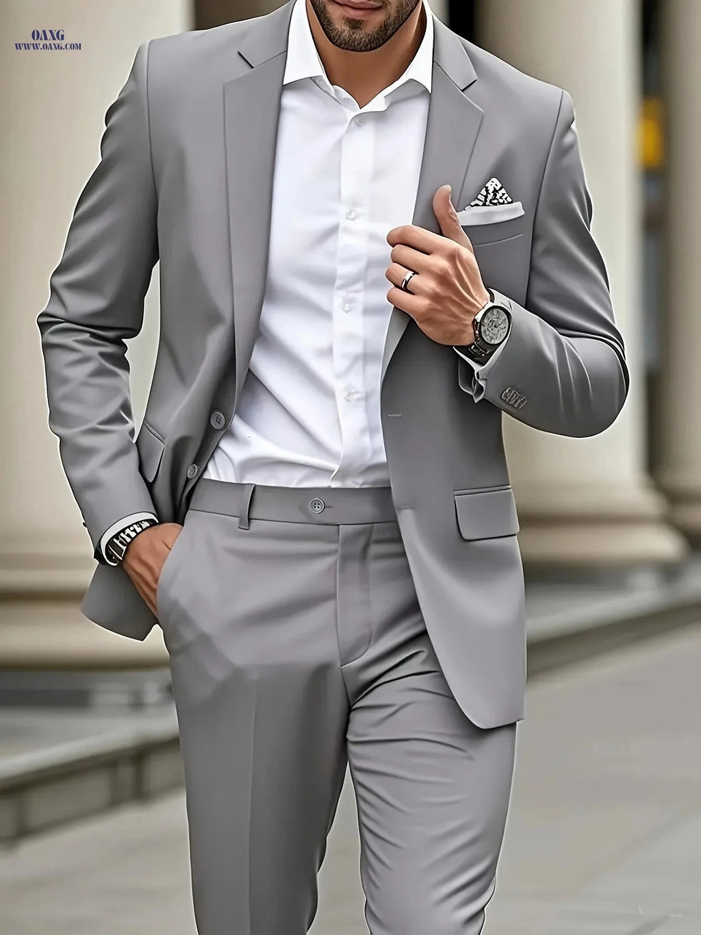 Stylish Two-Piece Suit for Men - Blazer & Trousers, Perfect Fit   OAXG 