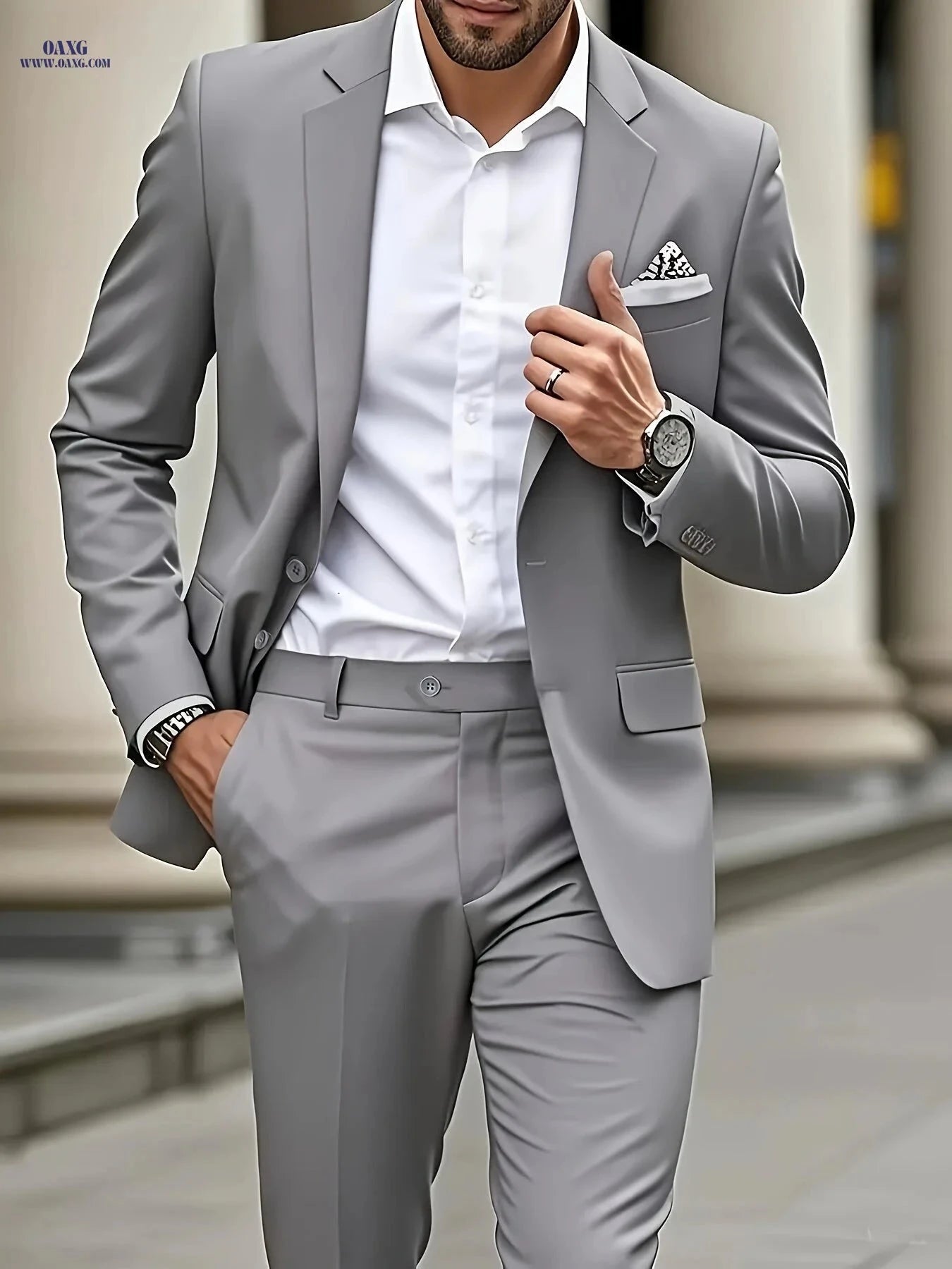 Stylish Two-Piece Suit for Men - Blazer & Trousers, Perfect Fit   OAXG 