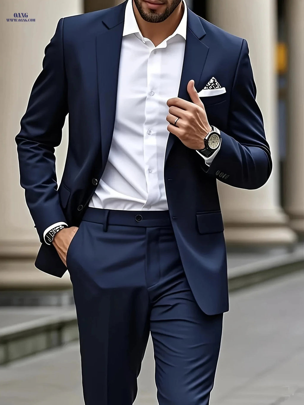 Stylish Two-Piece Suit for Men - Blazer & Trousers, Perfect Fit   OAXG 