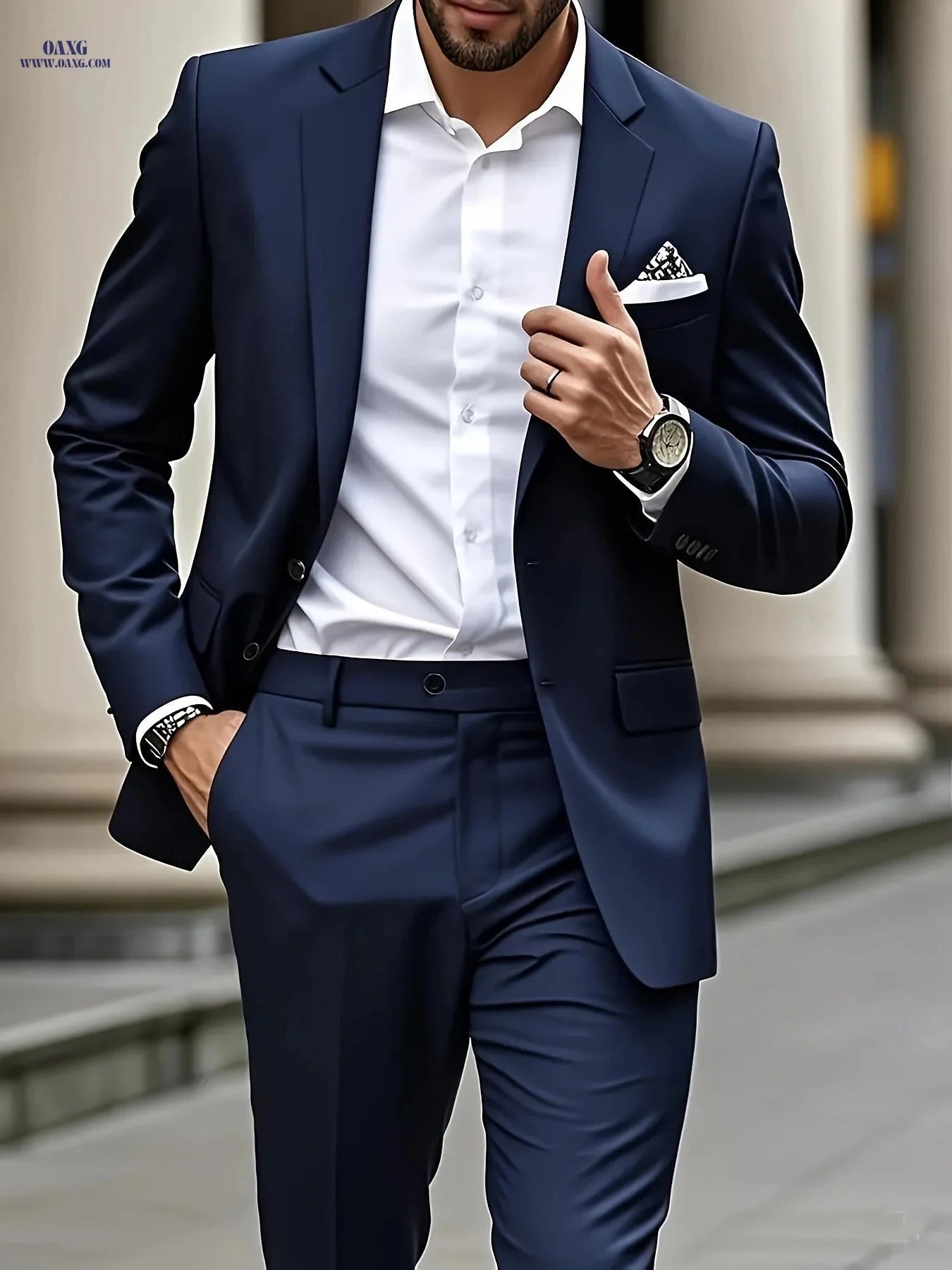 Stylish Two-Piece Suit for Men - Blazer & Trousers, Perfect Fit   OAXG 