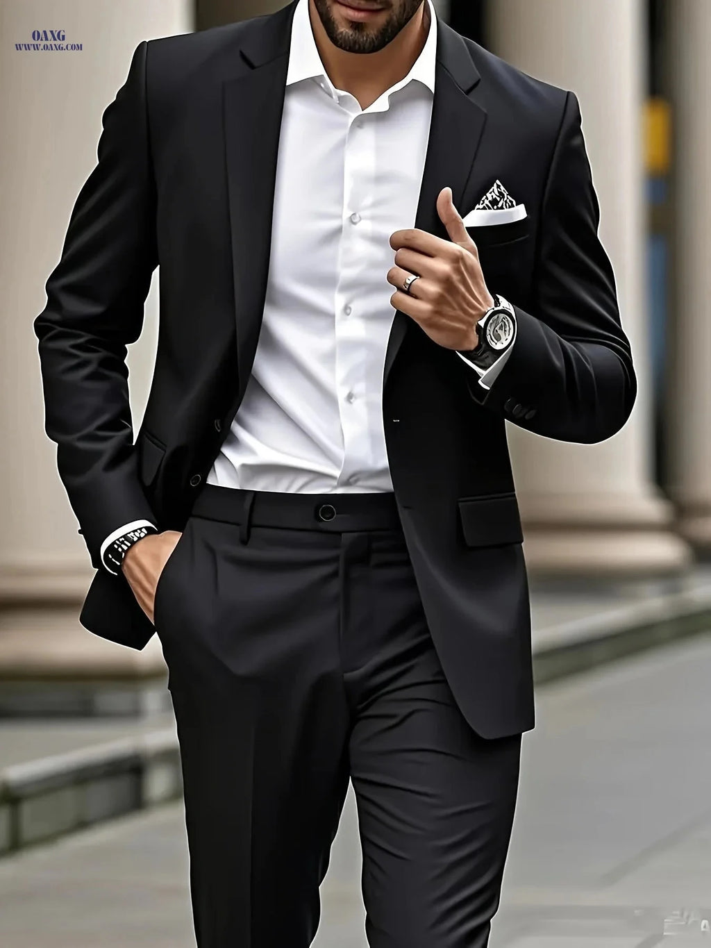 Stylish Two-Piece Suit for Men - Blazer & Trousers, Perfect Fit   OAXG 