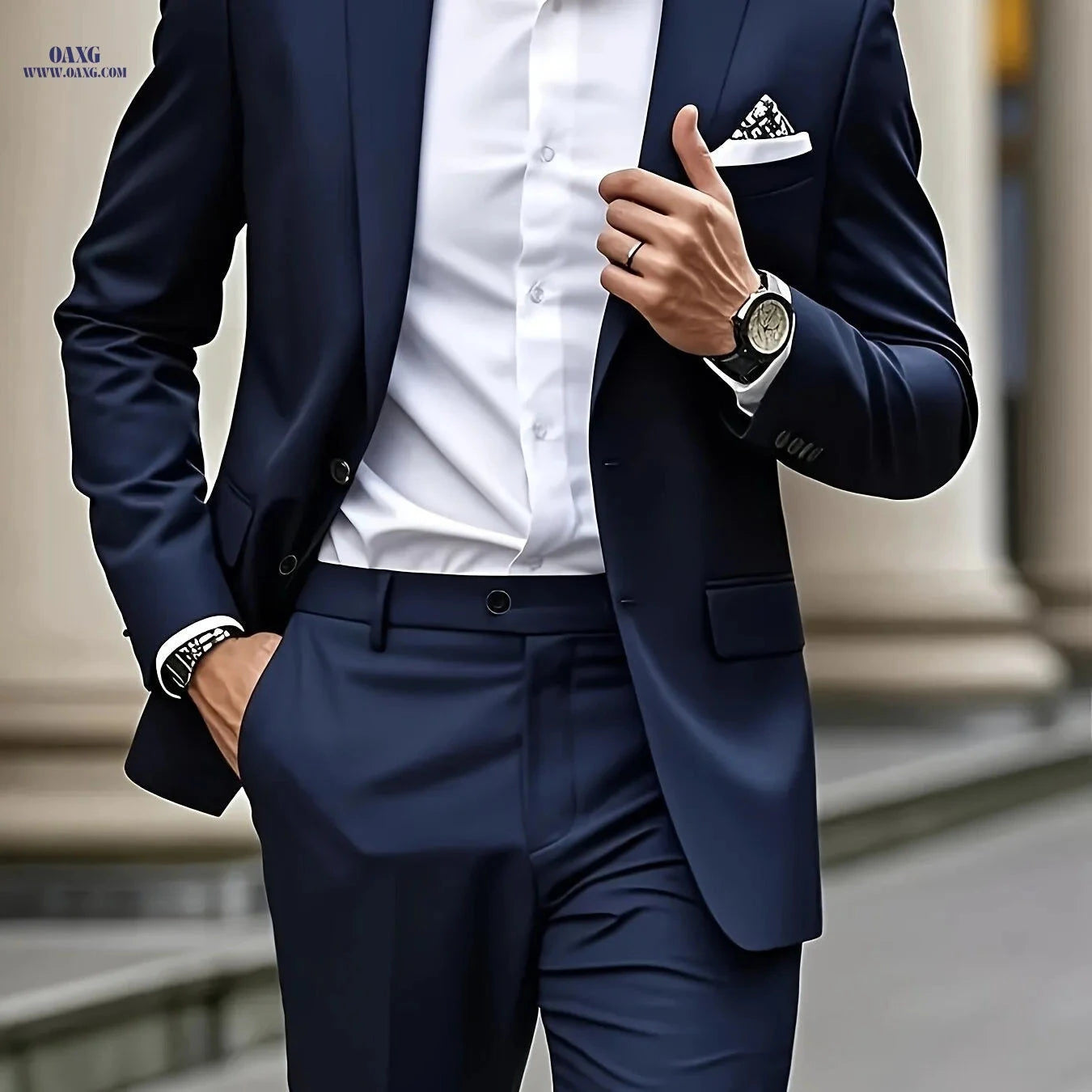 Stylish Two-Piece Suit for Men - Blazer & Trousers, Perfect Fit   OAXG 